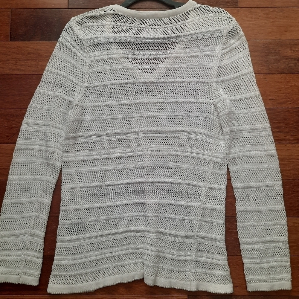 Rag & Bone White Crochet V-Neck Sweater Pullover size Large - Picture 3 of 8